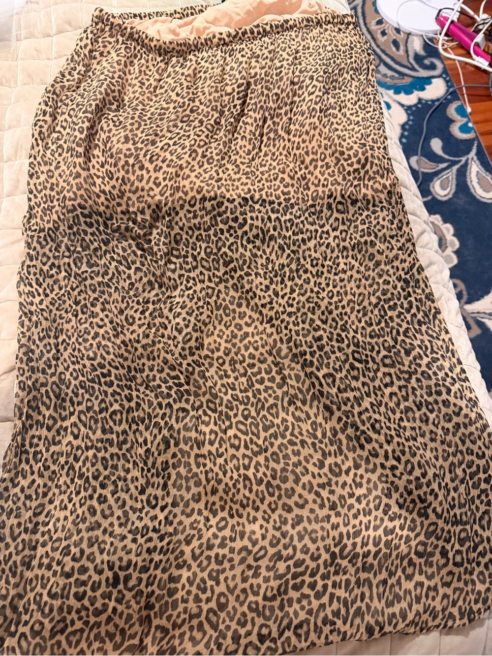 JCREW Leopard Print Midi Skirt - Tan/Black